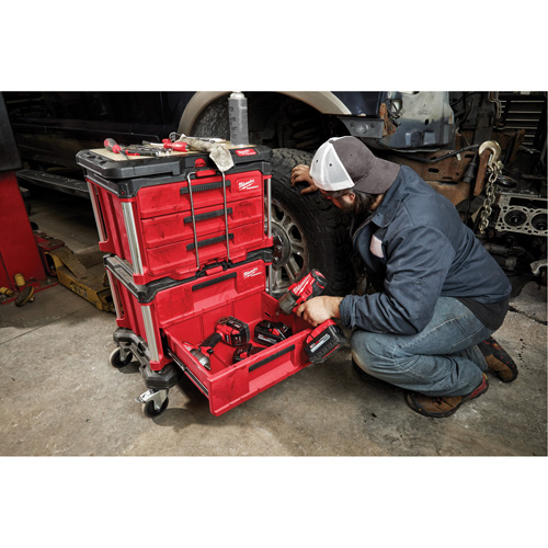 Boîte &agrave; outils avec 3 tiroirs Packout, 16-1/3" x 14-1/3" x 22-1/5", Noir/Rouge OSI Industrial Sales