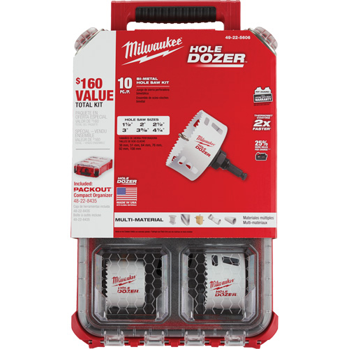 Trousse de scie cloche Packout Hole Dozer, 10 morceaux OSI Industrial Sales