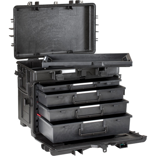 Military Mobile Tool Chest With Drawers, 4 Drawers, 22-4/5" W x 15" D x 18" H, Black OSI Industrial Sales
