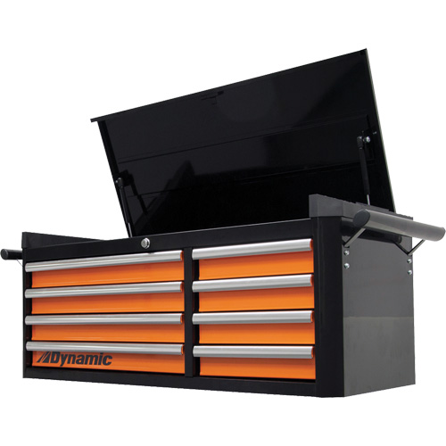 Top Chest, 42" W, 8 Drawers, Black/Orange OSI Industrial Sales