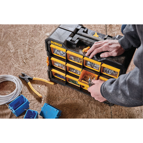 Organisateur Flip-Bin, 3-7/8" la x 17-3/4" p x 13-7/8" h, Noir/Jaune OSI Industrial Sales