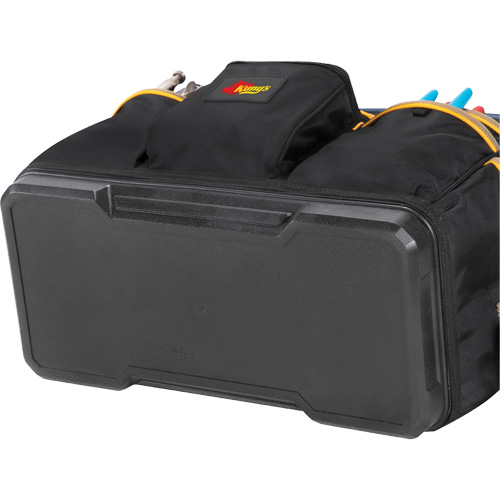 Molded Base Contractor's Closed-Top Tool Bag, Ballistic Polyester, 29 Pockets, Black/Blue OSI Industrial Sales