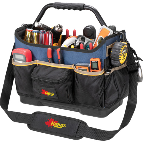 Molded Base Open-Top Tool Box, Ballistic Polyester, 17 Pockets, Black/Blue OSI Industrial Sales