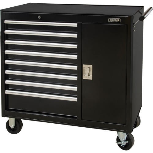 Industrial Tool Cart, 8 Drawers, 44-3/10" W x 21-1/10" D x 36-7/10" H, Black OSI Industrial Sales