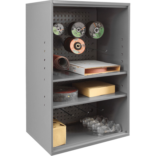 Abrasive Storage Cabinet with Pegboard, Steel, 19-7/8" x 14-1/4" x 32-3/4", Grey OSI Industrial Sales