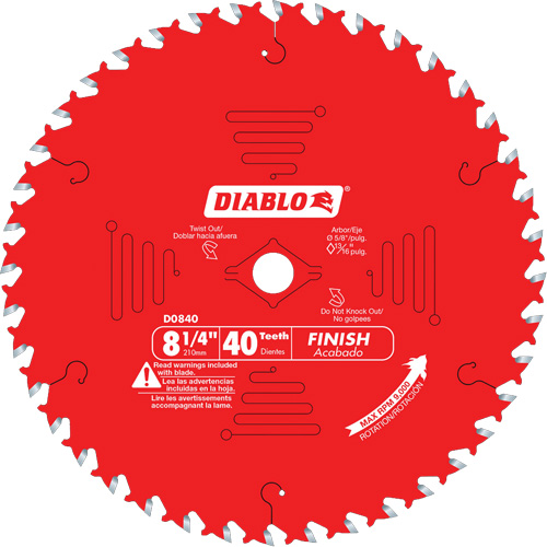 Contractor Saw Blades - Finishing Saw Blades, 8-1/4", 40 Teeth, Wood Use OSI Industrial Sales