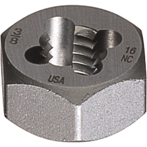 Hexagon Rethreading Dies, Bright Finish, Filet de 9/16"-12, Acier rapide OSI Industrial Sales