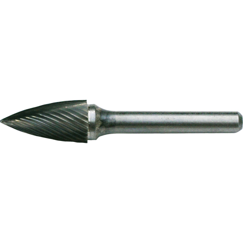 Solid Carbide Burrs - Tree Shape Pointed End, SG-3, 3/8" Dia., 1/4" Shank, 3/4" Depth of Cut OSI Industrial Sales