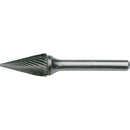 CLEVELAND Solid Carbide Burrs - Pointed Cone Shape, SM-42, 1/8" Dia., 1/8" Shank, 7/16" Depth of Cut OSI Industrial Sales