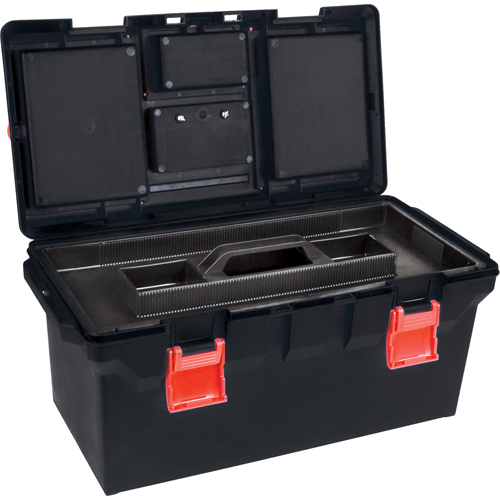 Coffres &agrave; outils en plastique, 22" la x 11" p x 10-1/2" h, Noir OSI Industrial Sales