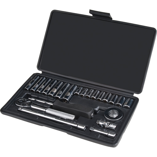 Socket Set, 22 Pcs, 1/4" Drive Size, Deep OSI Industrial Sales