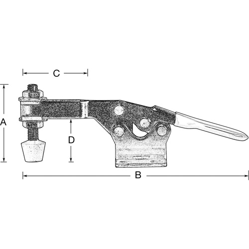 Horizontal Hold-Down Clamps, 200 lbs. Clamping Force, Horizontal OSI Industrial Sales