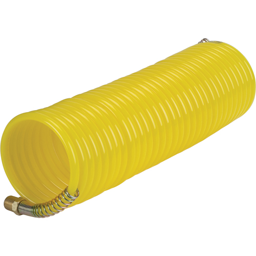 Nylon Coil Air Hose With Fittings, Air, 1/4" ID x 25' L, Nylon, 200 PSI at 23°C OSI Industrial Sales