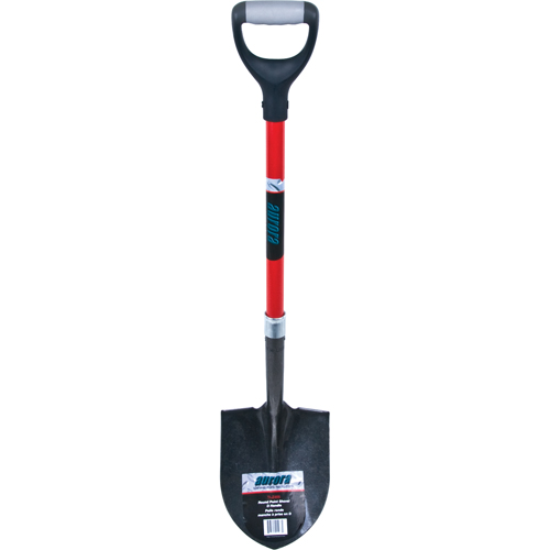 Heavy-Duty Round Point Shovel, Carbon Steel Blade, Fibreglass, D-Grip Handle OSI Industrial Sales