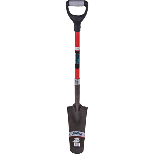 Pelles &agrave; drain robustes &agrave; dos creux, Acier au carbone, Lame 14" x 5-1/2", 29" lo, Manche Prise en D OSI Industrial Sales
