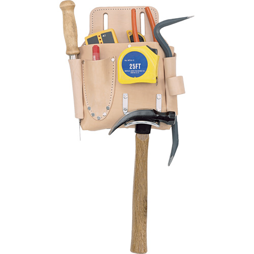Poche pour outils de travail des cloisons s&egrave;ches, Porte-outil, Cuir, 7 Poches OSI Industrial Sales