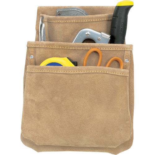 Sac Pour Pl&acirc;trier, Porte-outil multiple, Cuir, 3 Poches OSI Industrial Sales
