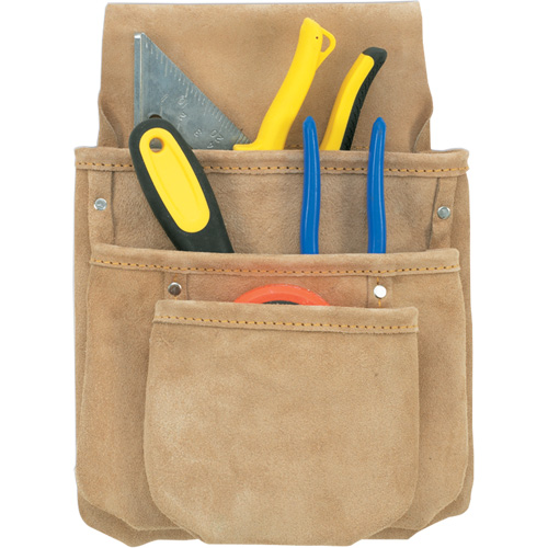 Drywall Tool Pouch, Multiple Tool Holder, Leather, 3 Pockets OSI Industrial Sales