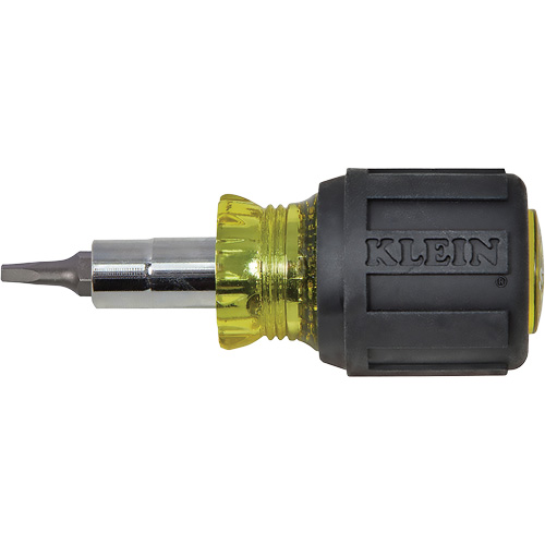 Stubby Multi-Bit Screw Driver With Sq.Recess, 3-1/5" L, Cushion Grip Handle OSI Industrial Sales