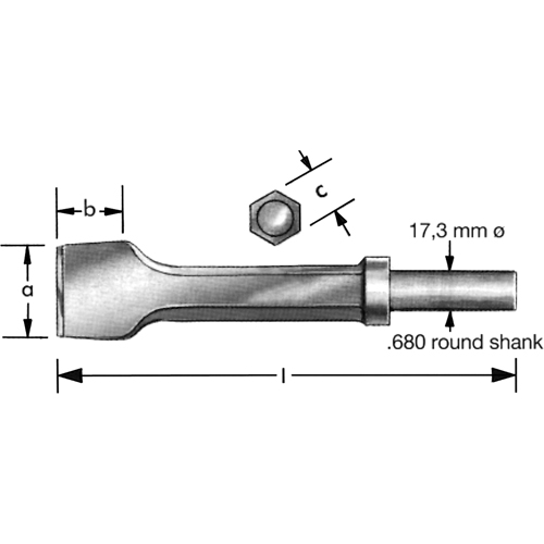 Burin pneumatique a/collier de r&eacute;tention OSI Industrial Sales