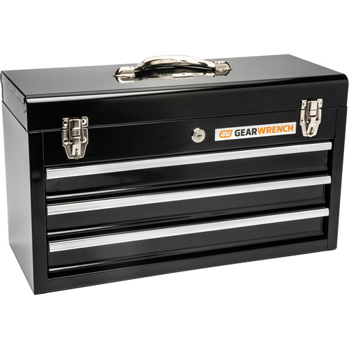 Boîte &agrave; outils portative, 20" la, 3 tiroirs, Noir OSI Industrial Sales