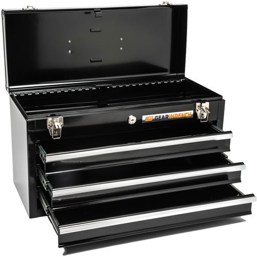 Boîte &agrave; outils portative, 20" la, 3 tiroirs, Noir OSI Industrial Sales
