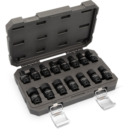 15-Piece 3/8" Drive 6 Point Universal Impact Metric Flex Socket Set OSI Industrial Sales