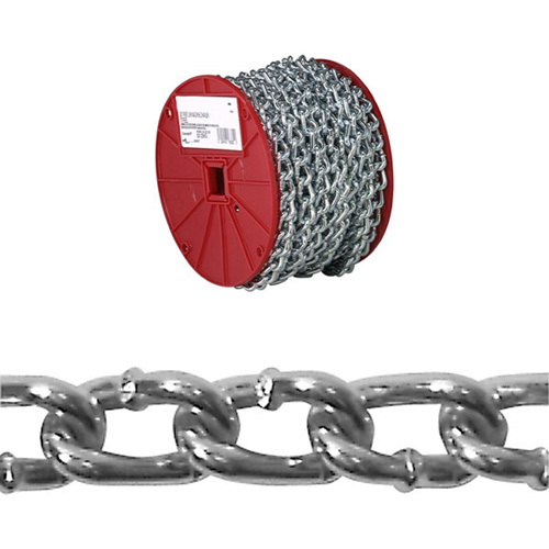 Twist Link Machine Chain, Low Carbon Steel, #2 x 125' (38.1 m) L, 310 lbs. (0.155 tons) Load Capacity OSI Industrial Sales