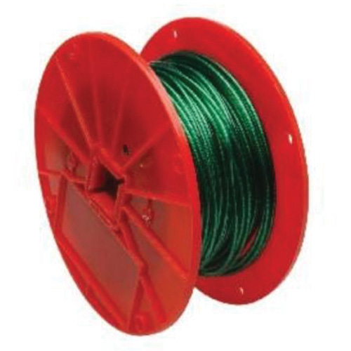 Wire Cable, 250' (76.2 m) x 1/16", 28 lbs. (0.014 tons), Vinyl Coated OSI Industrial Sales