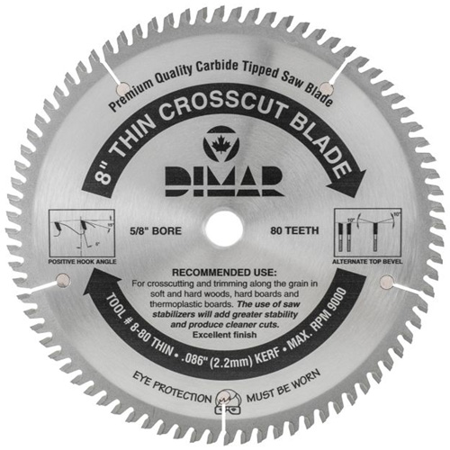 Industrial Saw Blade - Crosscut Thin Kerf, 8", 80 Teeth, Wood Use OSI Industrial Sales