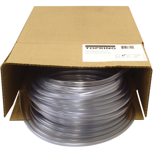Tubing, Air/Water, 0.375" OD x 100' L, PVC, Clear, 55 PSI @ 20°C OSI Industrial Sales