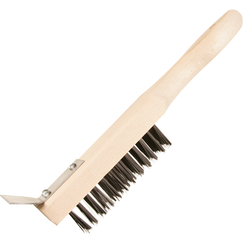 Brosse de nettoyage avec racloir, Acier, 5 x 13 rangs de fils, Longueur 11-3/8" OSI Industrial Sales