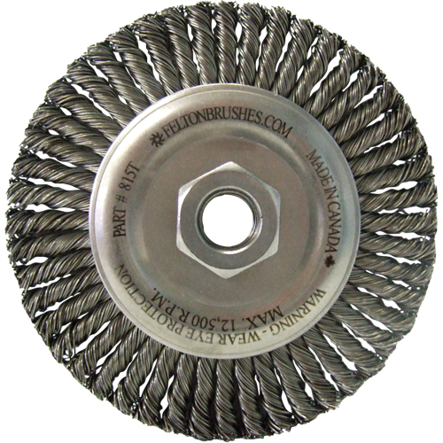 Brosses m&eacute;talliques &agrave; touret, Dia. 4", Fils 0,02", Arbre 5/8"-11, Acier inoxydable OSI Industrial Sales