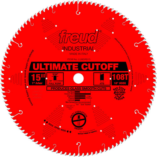 TCS Industrial Saw Blade - Crosscut & Finishing, 15", 108 Teeth, Wood Use OSI Industrial Sales