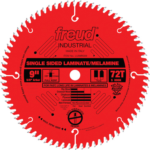 TCS Industrial Saw Blade - Chipboard, 9", 72 Teeth, Laminate Use OSI Industrial Sales