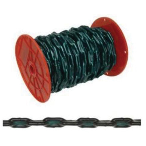 Straight Link Coil Chain with Green Sleeve, Low Carbon Steel, 2/0 x 60' (18.3 m) L, 520 lbs. (0.26 tons) Load Capacity OSI Industrial Sales