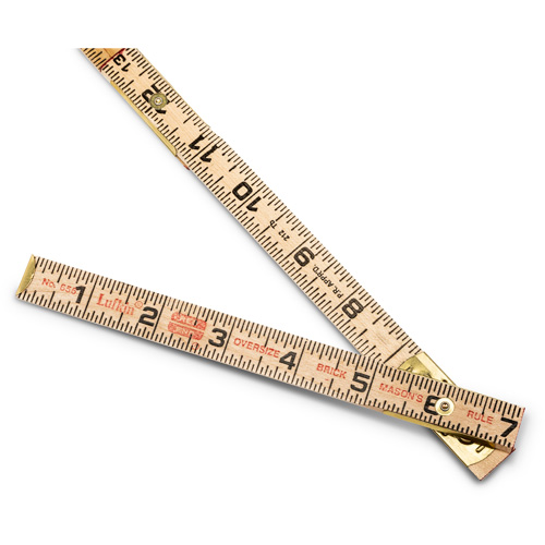 R&egrave;gle de maçon surdimensionn&eacute; Red End, 6' lo, Bois, Graduations de 1/16" OSI Industrial Sales