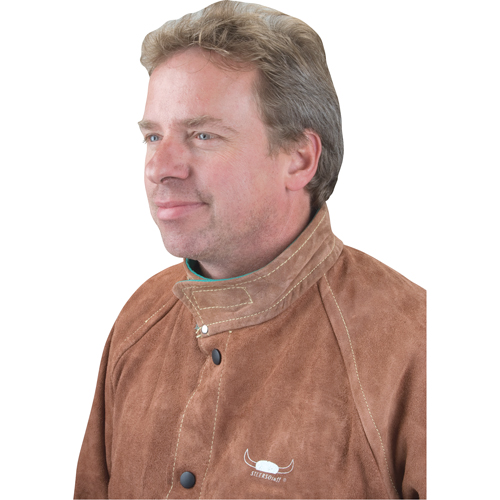 Welding Jacket, Leather, 4X-Large, Lava Brown OSI Industrial Sales