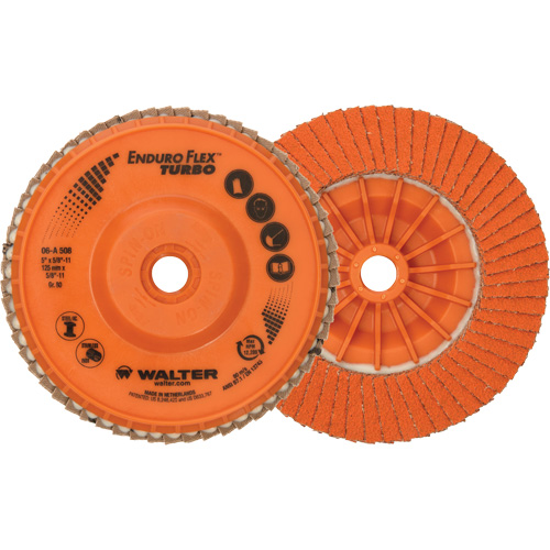 Enduro-Flex Turbo Flap Disc, 5" x 5/8"-11, Type 27S, 80 Grit, Ceramic OSI Industrial Sales