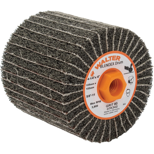 Two-In-One Finishing Drums, 4-1/4" Dia. x 4" W, 5/8"-11 Arbor, 80 Grit OSI Industrial Sales