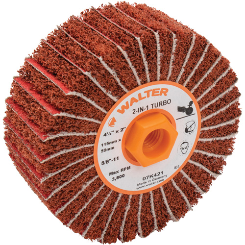 Two-In-One Turbo Drums, 4-1/2" Dia. x 2" W, 5/8"-11 Arbor, 60 Grit OSI Industrial Sales