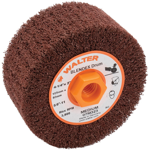 Tambour de conditionnement de surface Blendex, 4-1/4" dia. x 2" la, 5/8"-11 Arbre, Grain Moyen OSI Industrial Sales