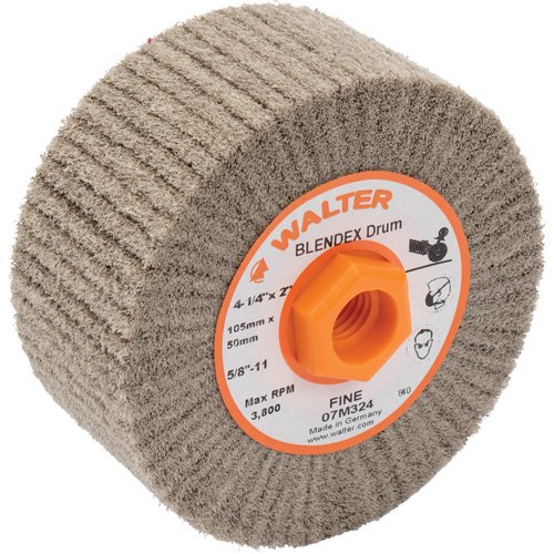 Tambour de conditionnement de surface Blendex, 4-1/4" dia. x 2" la, 5/8"-11 Arbre, Grain Fin OSI Industrial Sales