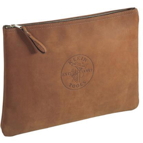 Contractor's Leather Portfolio Zipper Bag, Tool Holder, Leather, 1 Pockets OSI Industrial Sales