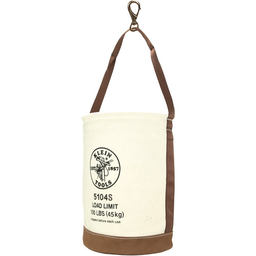 Leather-Bottom Bucket, 17" H, Canvas, White OSI Industrial Sales