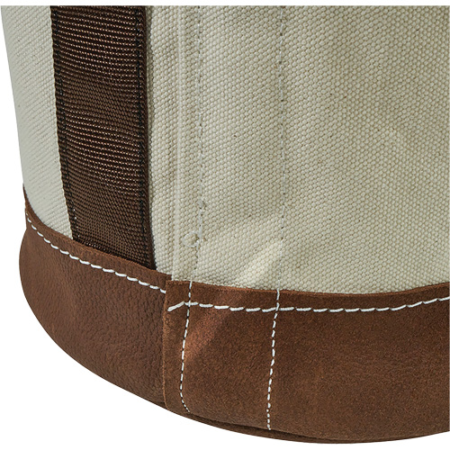 Leather-Bottom Bucket, 17" H, Canvas, White OSI Industrial Sales