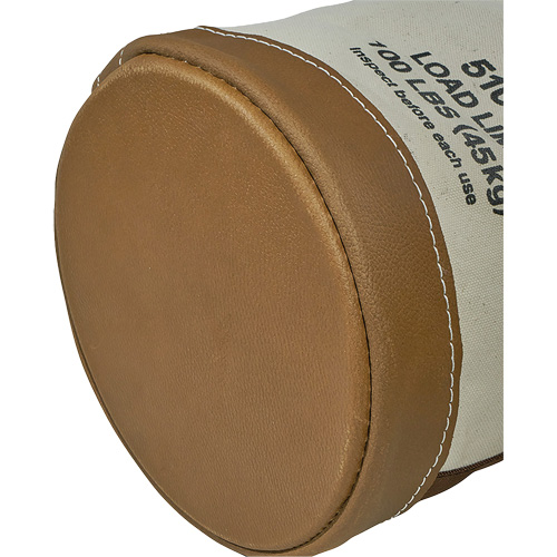 Leather-Bottom Bucket, 17" H, Canvas, White OSI Industrial Sales