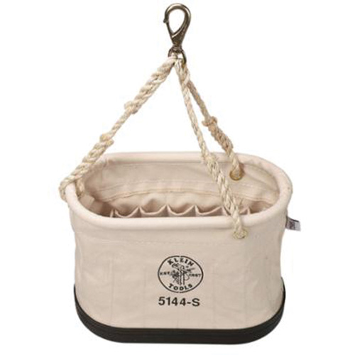 Oval Bucket, Canvas, 15 Pockets, Natural OSI Industrial Sales