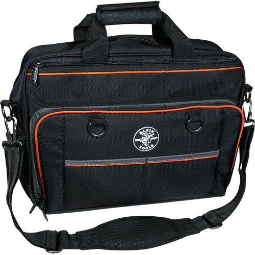 Sac techno Tradesman Pro avec pochette pour ordinateur portable, Polyester, 22 pochettes, Noir/Orange OSI Industrial Sales