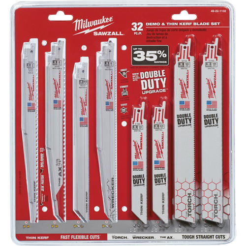 Jeu de lames de d&eacute;molition et &agrave; trait de scie &eacute;troit Sawzall OSI Industrial Sales